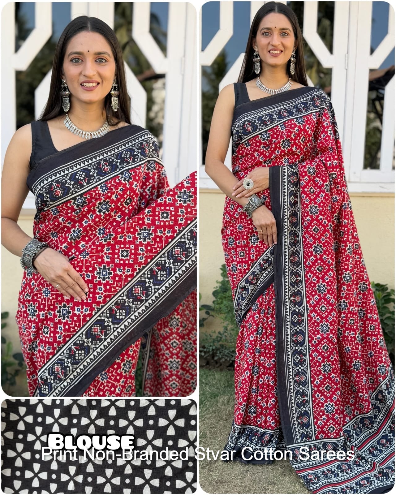 Print Non-Branded Stvar Cotton Sarees