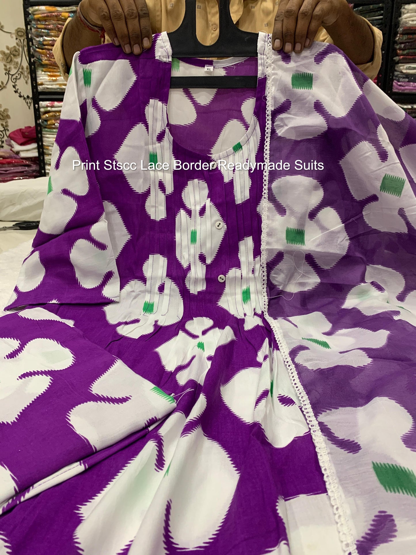 Print Stscc Lace Border Readymade Suits