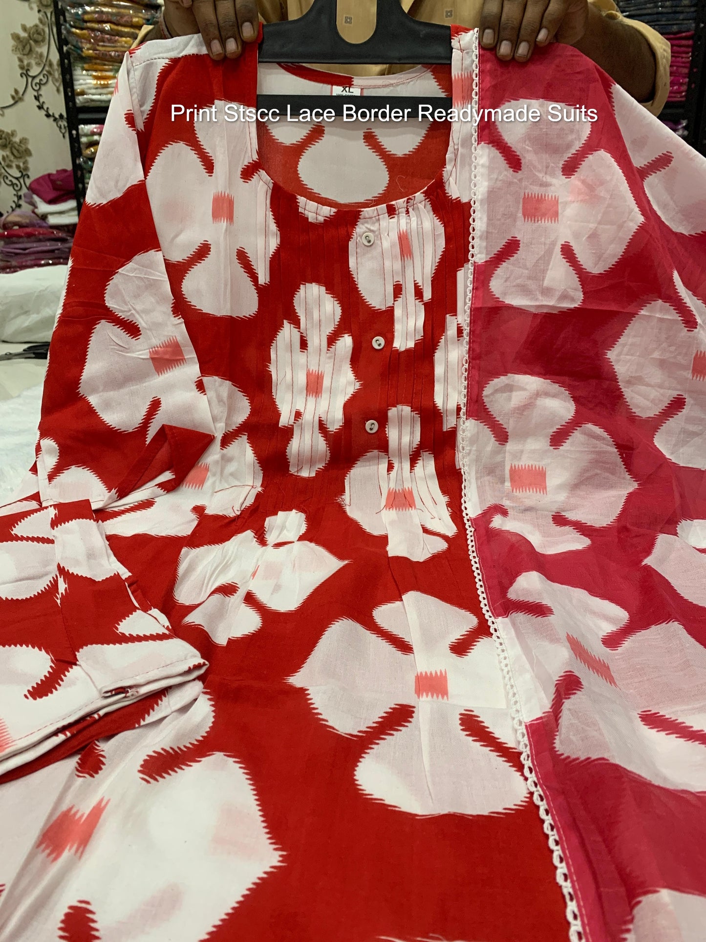 Print Stscc Lace Border Readymade Suits