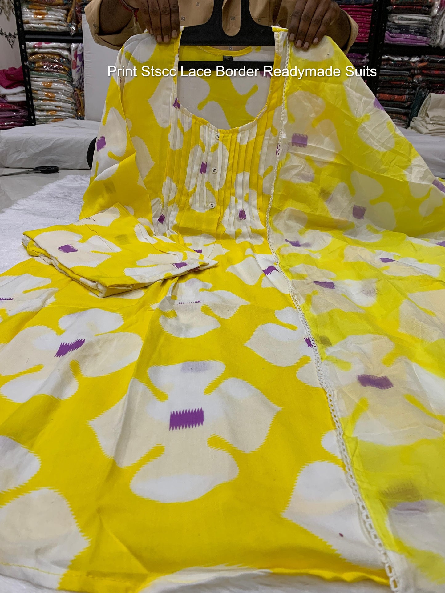 Print Stscc Lace Border Readymade Suits