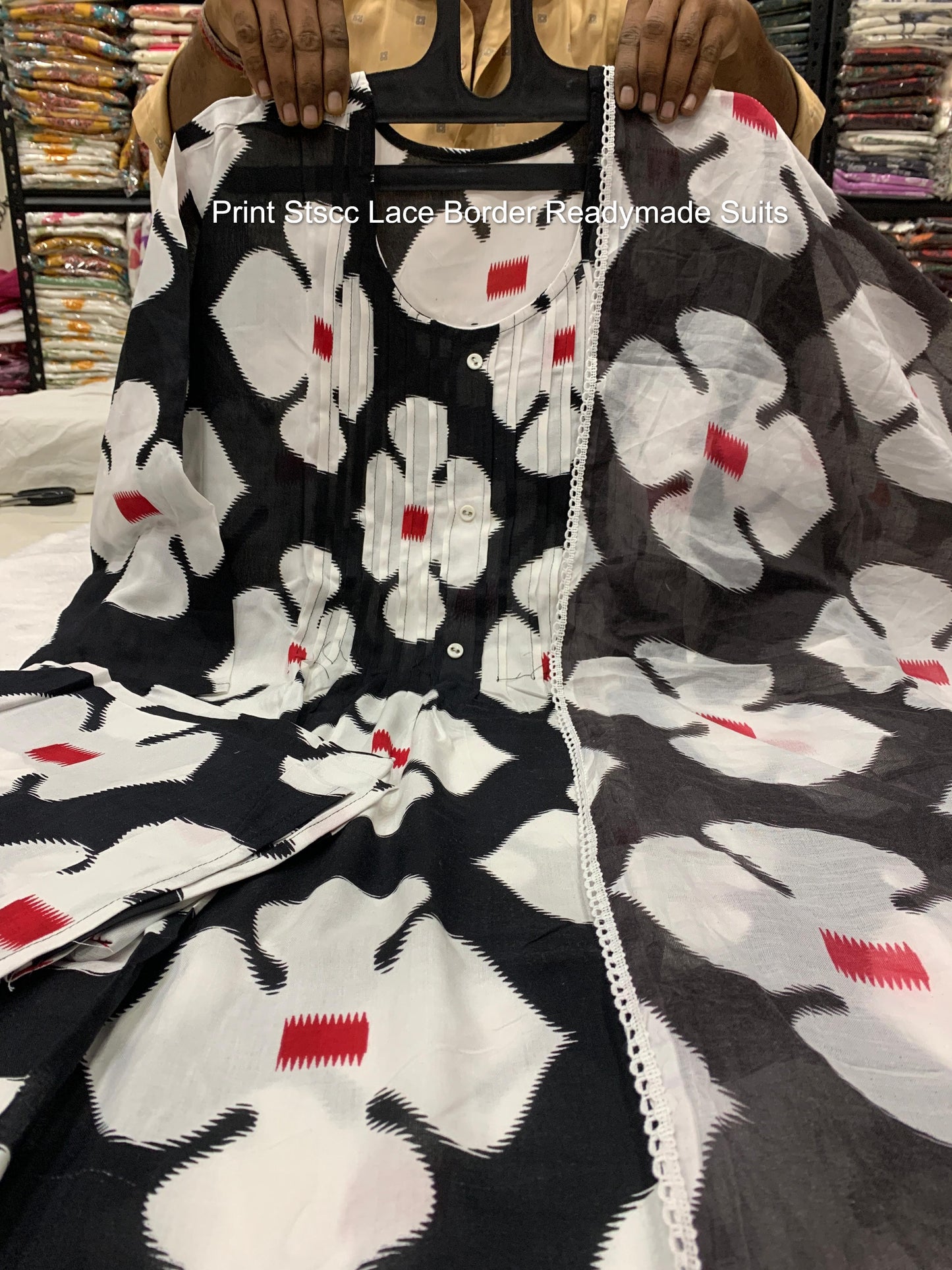 Print Stscc Lace Border Readymade Suits