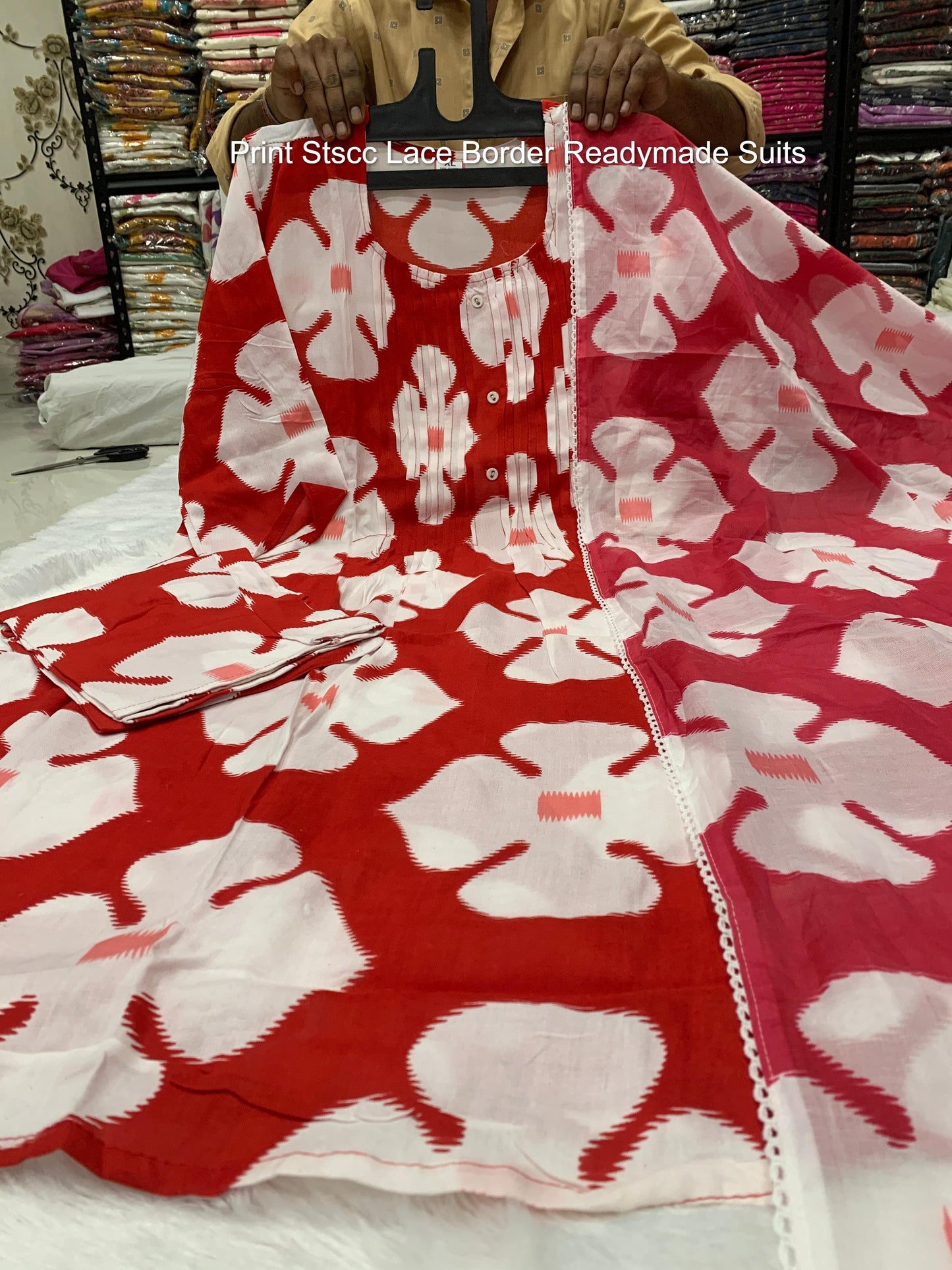 Print Stscc Lace Border Readymade Suits