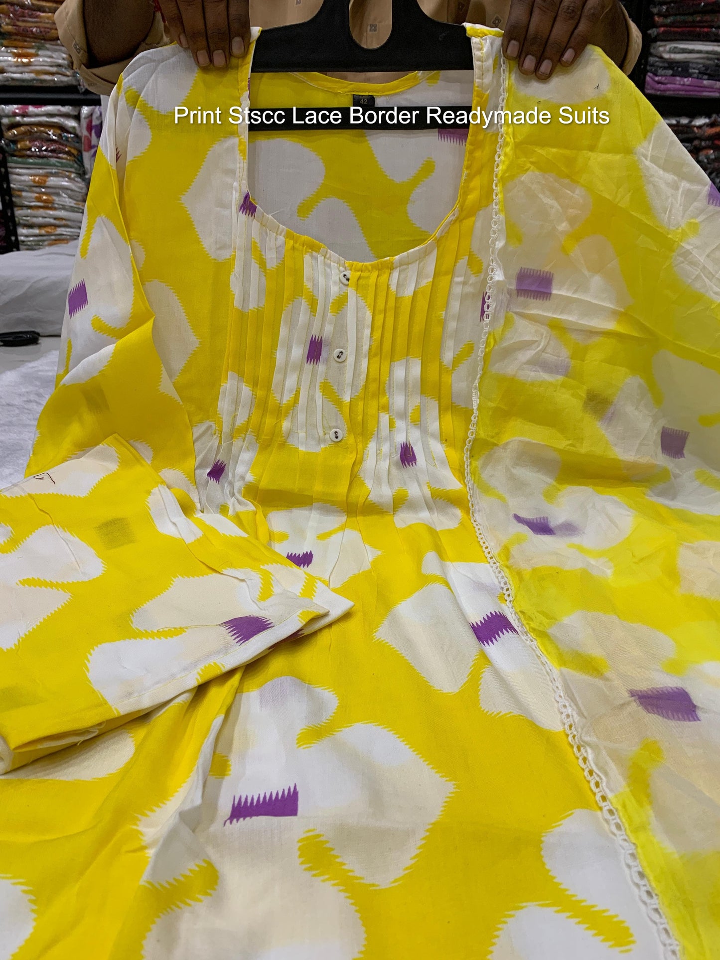 Print Stscc Lace Border Readymade Suits