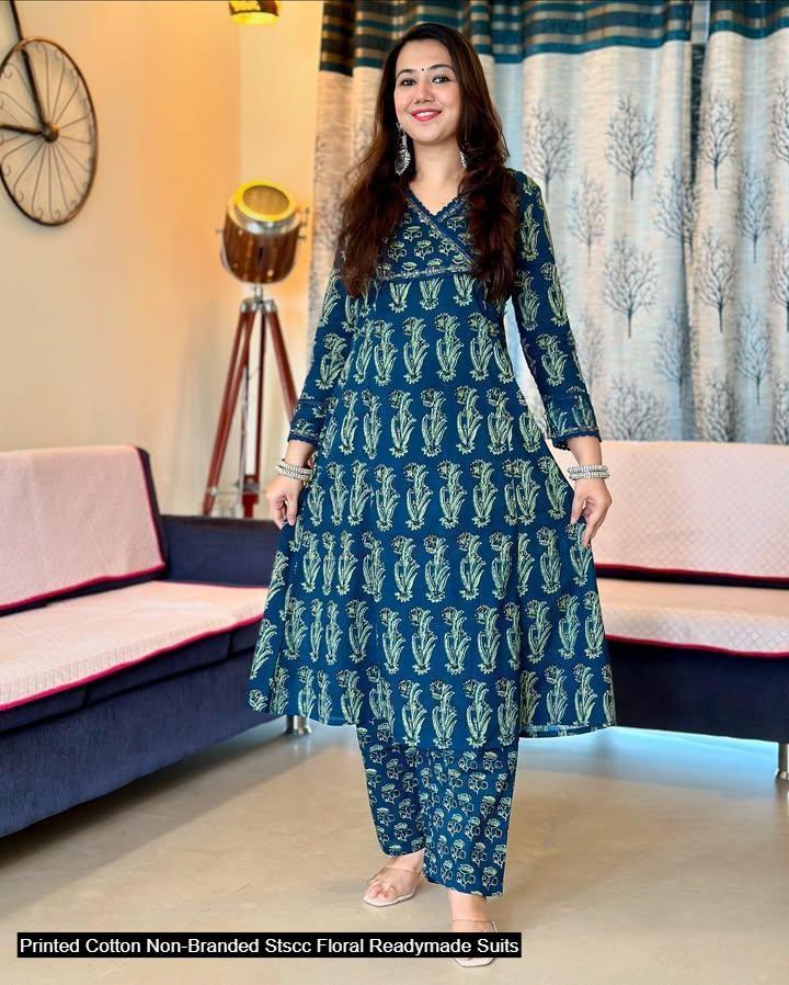 Printed Cotton Non-Branded Stscc Floral Readymade Suits