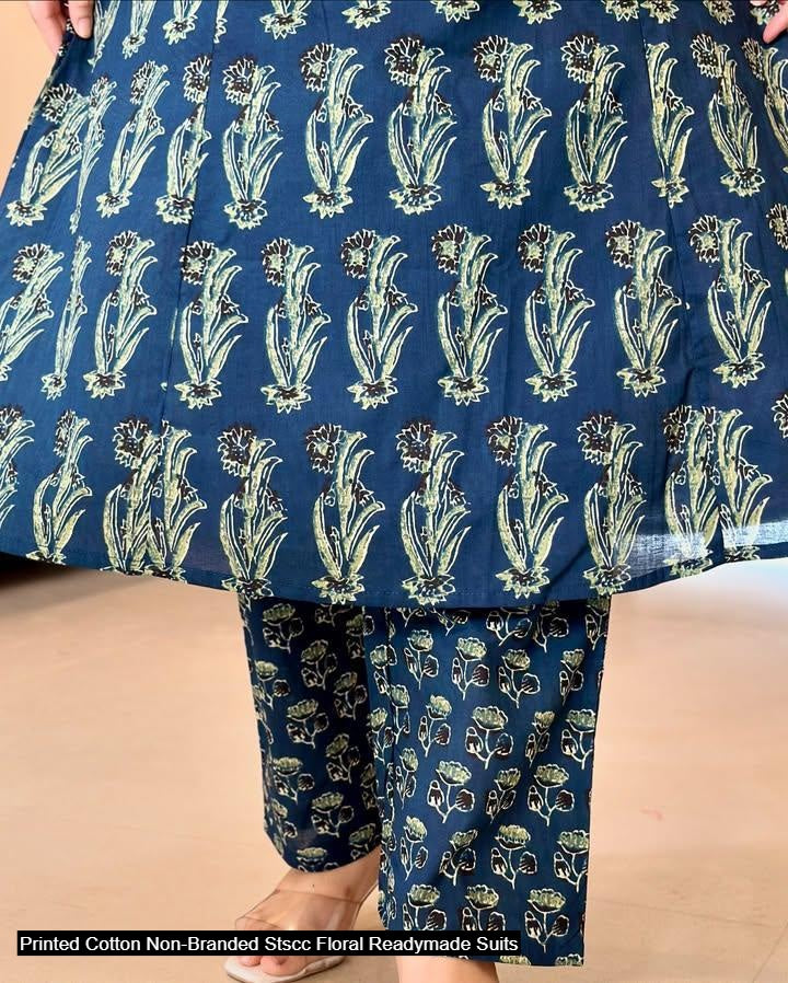 Printed Cotton Non-Branded Stscc Floral Readymade Suits