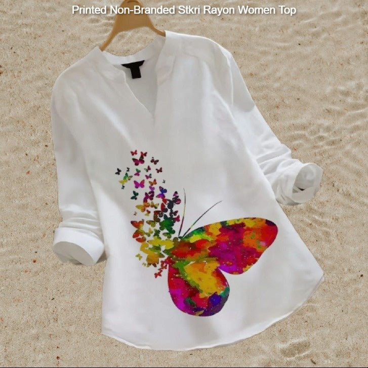 Printed Non-Branded Stkri Rayon Women Top