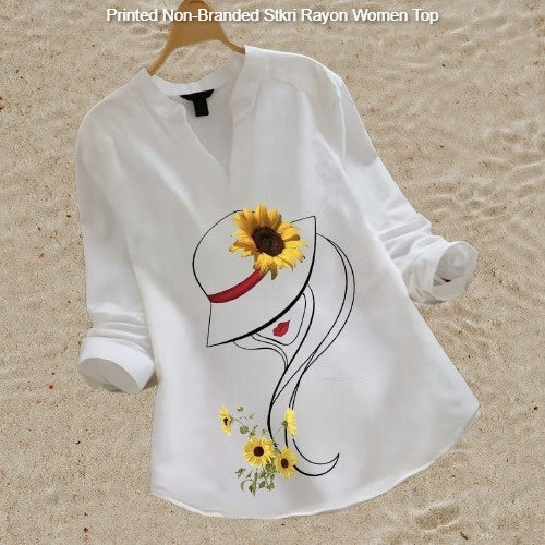 Printed Non-Branded Stkri Rayon Women Top