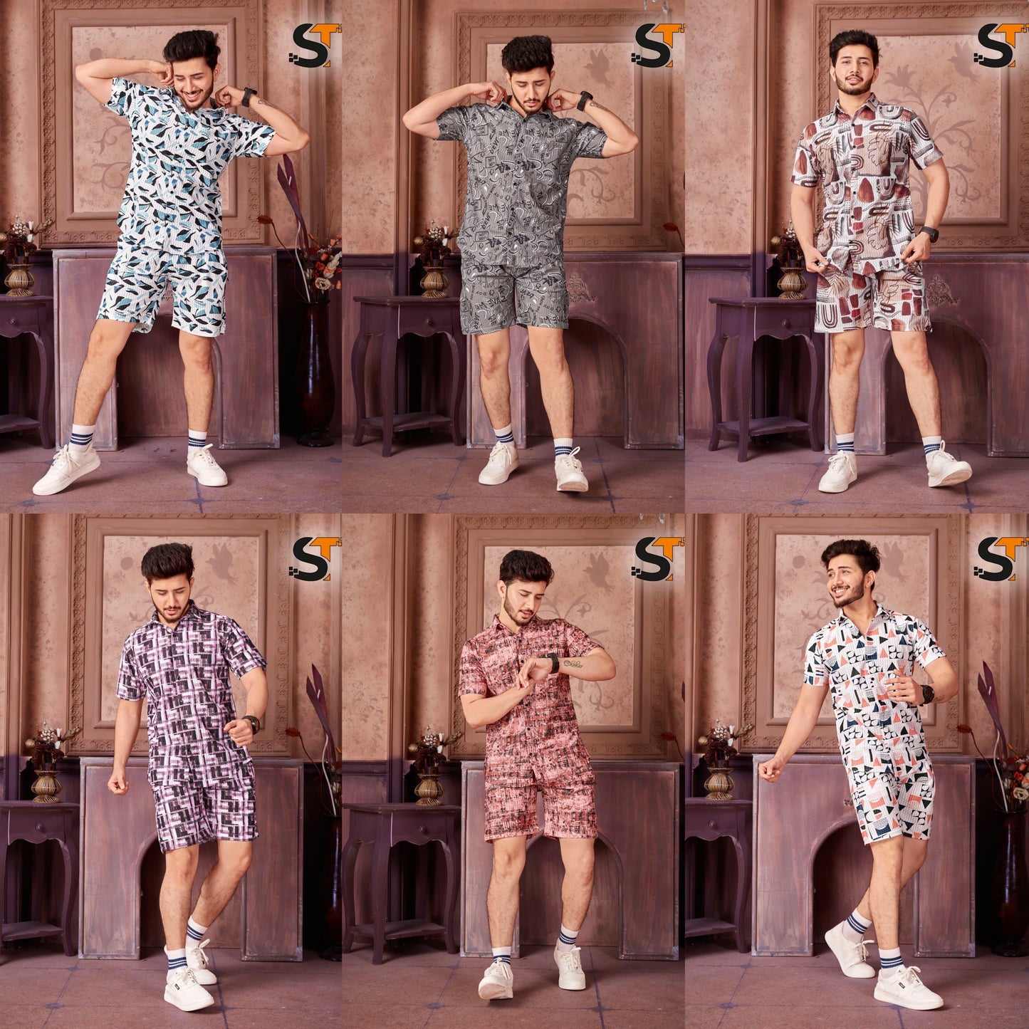 Printed Salas Cotton Mens Co Ord Set