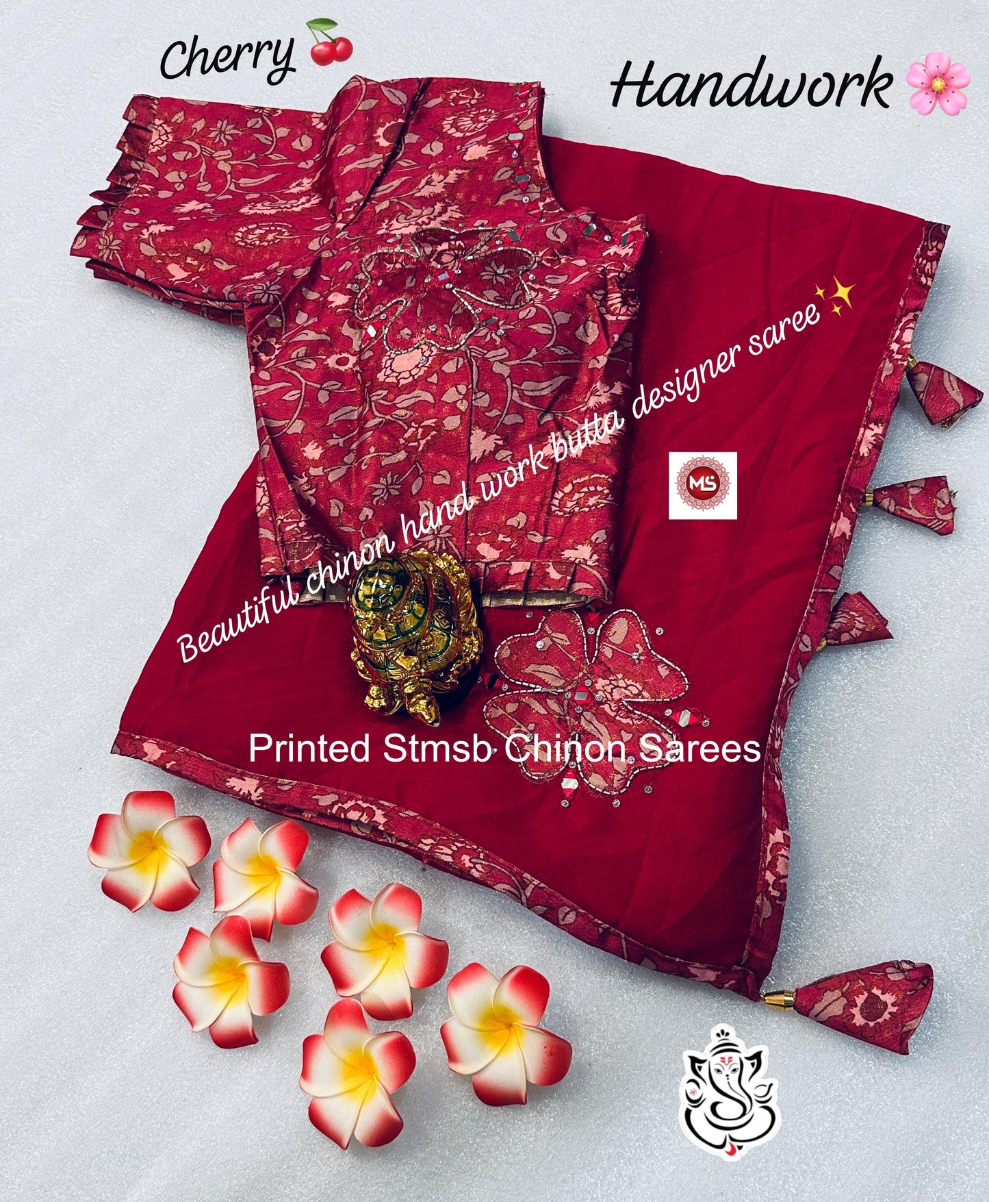 Printed Stmsb Chinon Sarees
