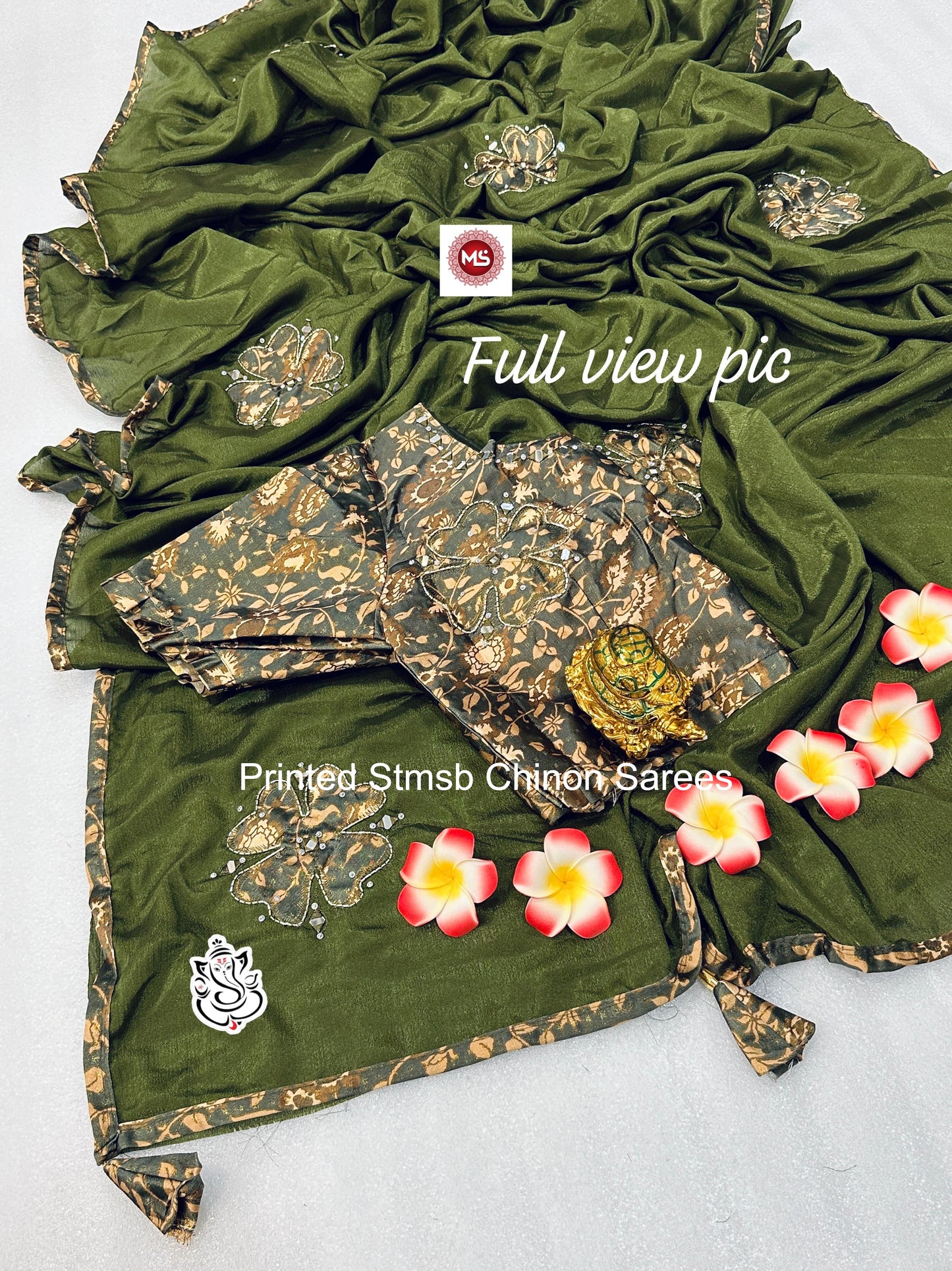 Printed Stmsb Chinon Sarees