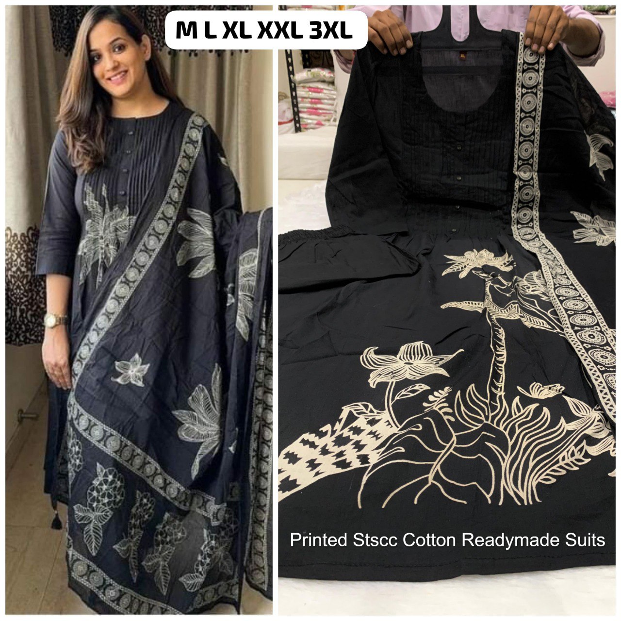 Printed Stscc Cotton Readymade Suits