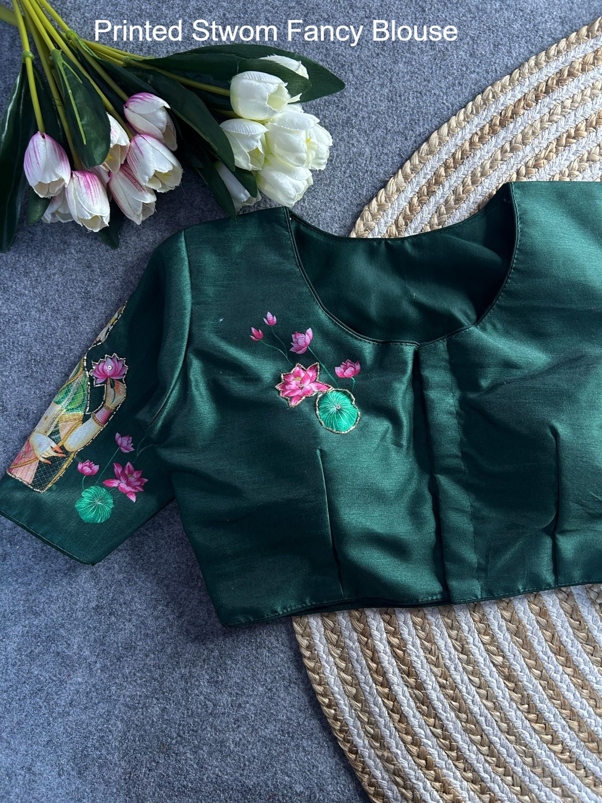 Printed Stwom Fancy Blouse