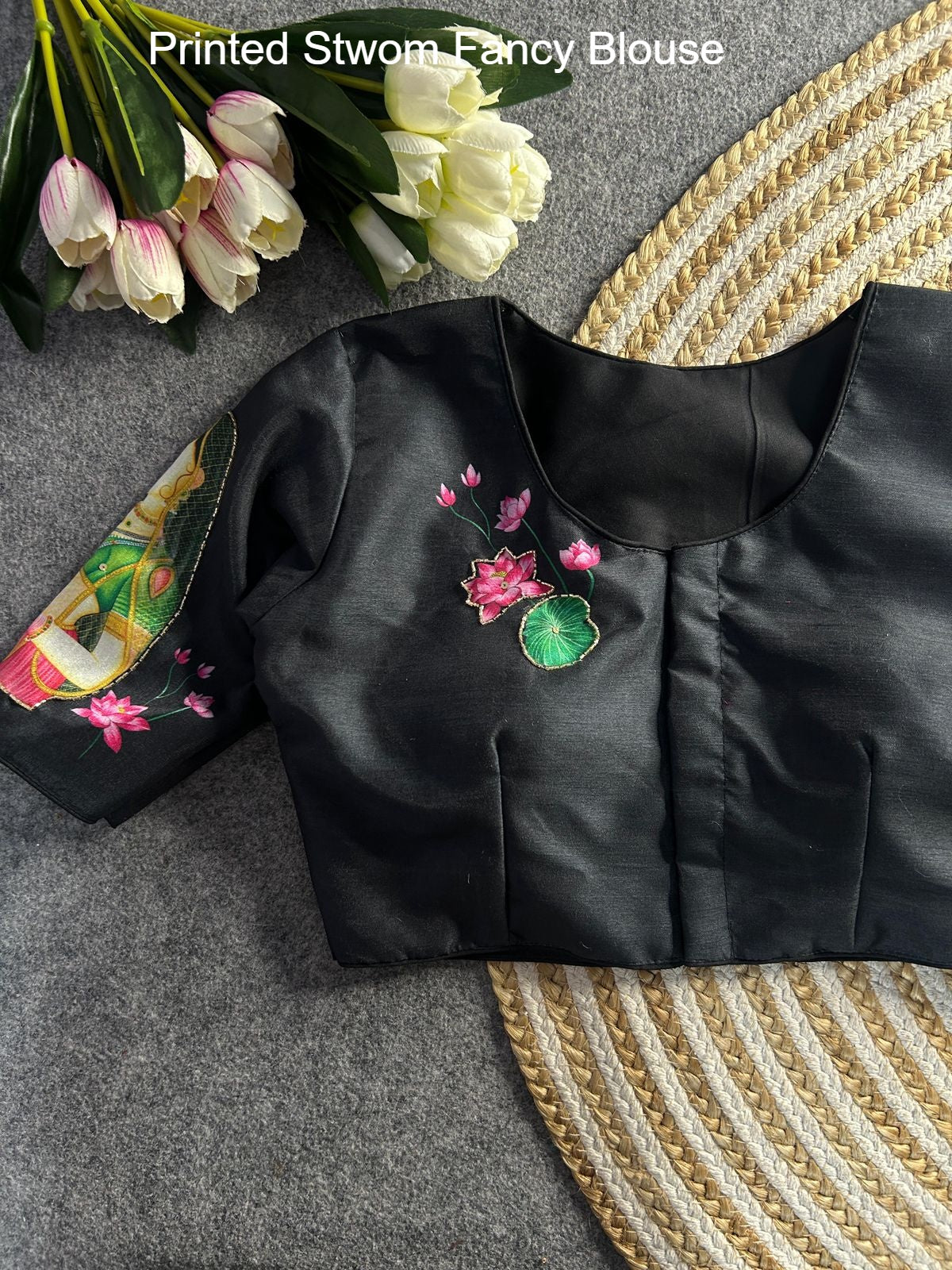 Printed Stwom Fancy Blouse