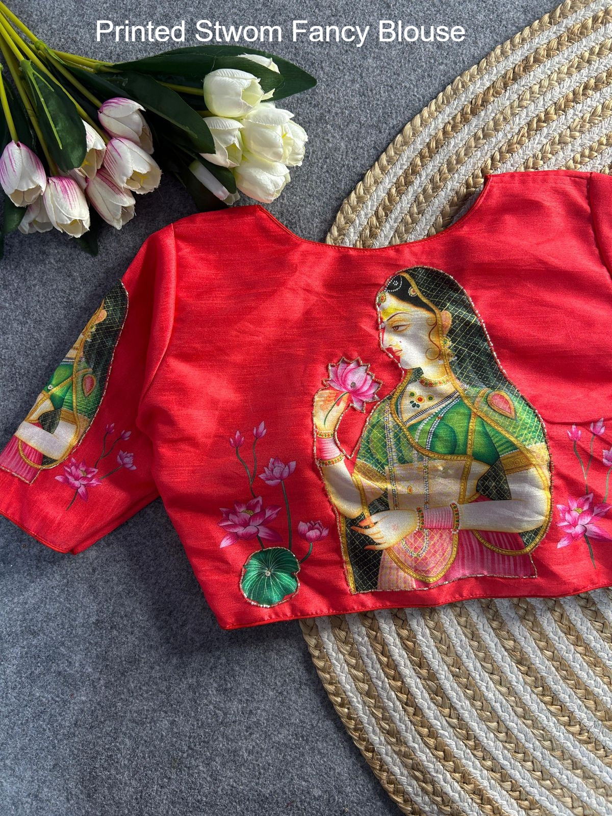 Printed Stwom Fancy Blouse