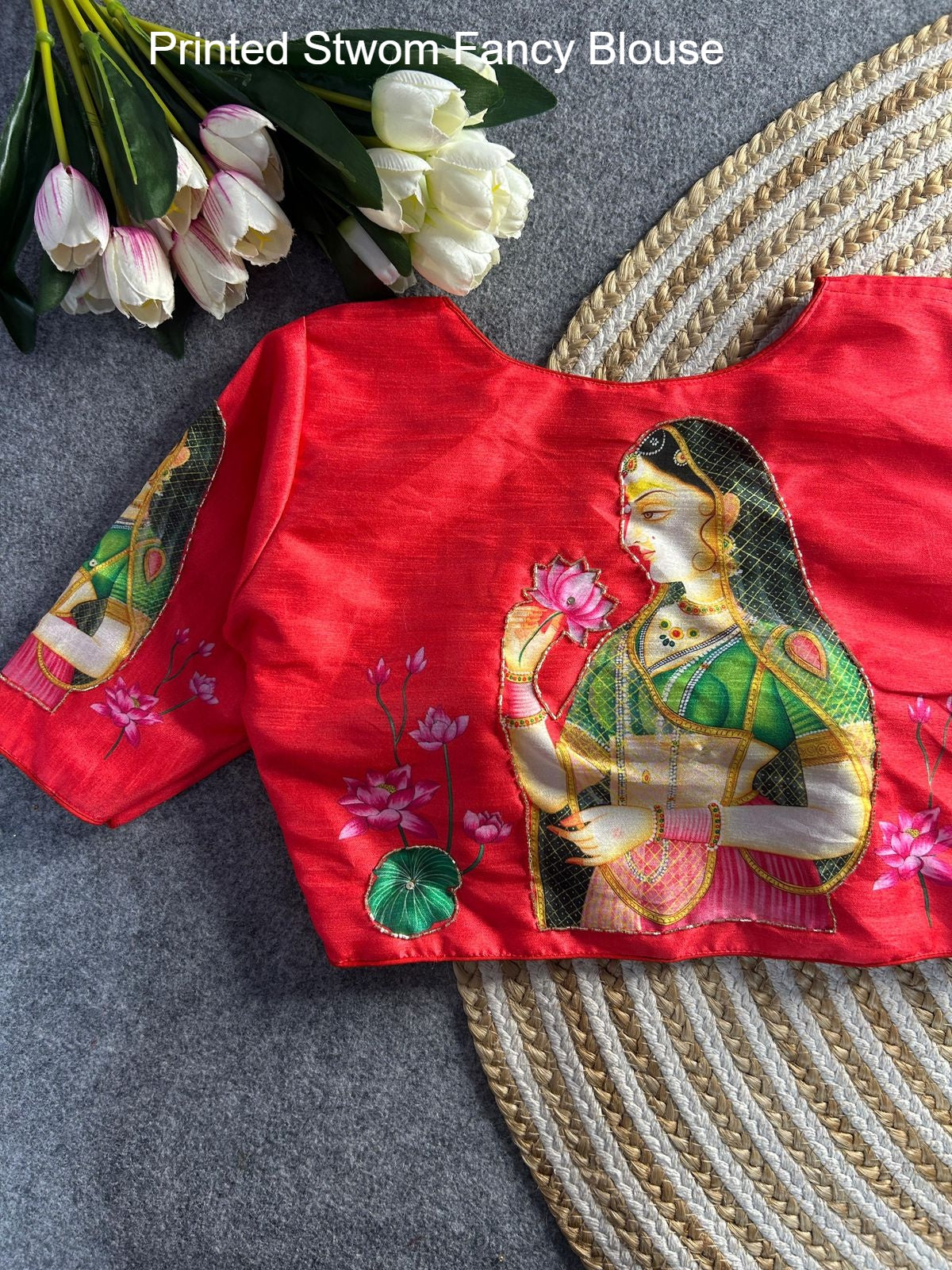 Printed Stwom Fancy Blouse