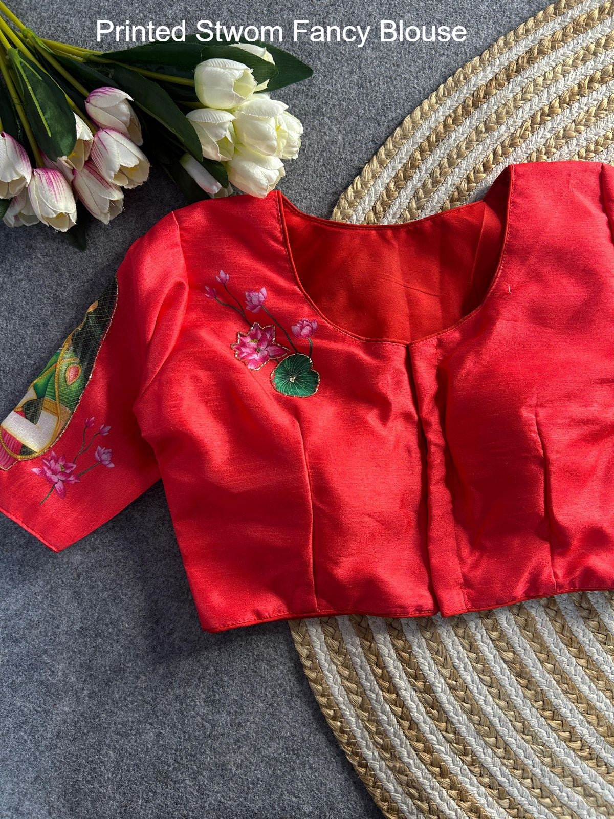 Printed Stwom Fancy Blouse