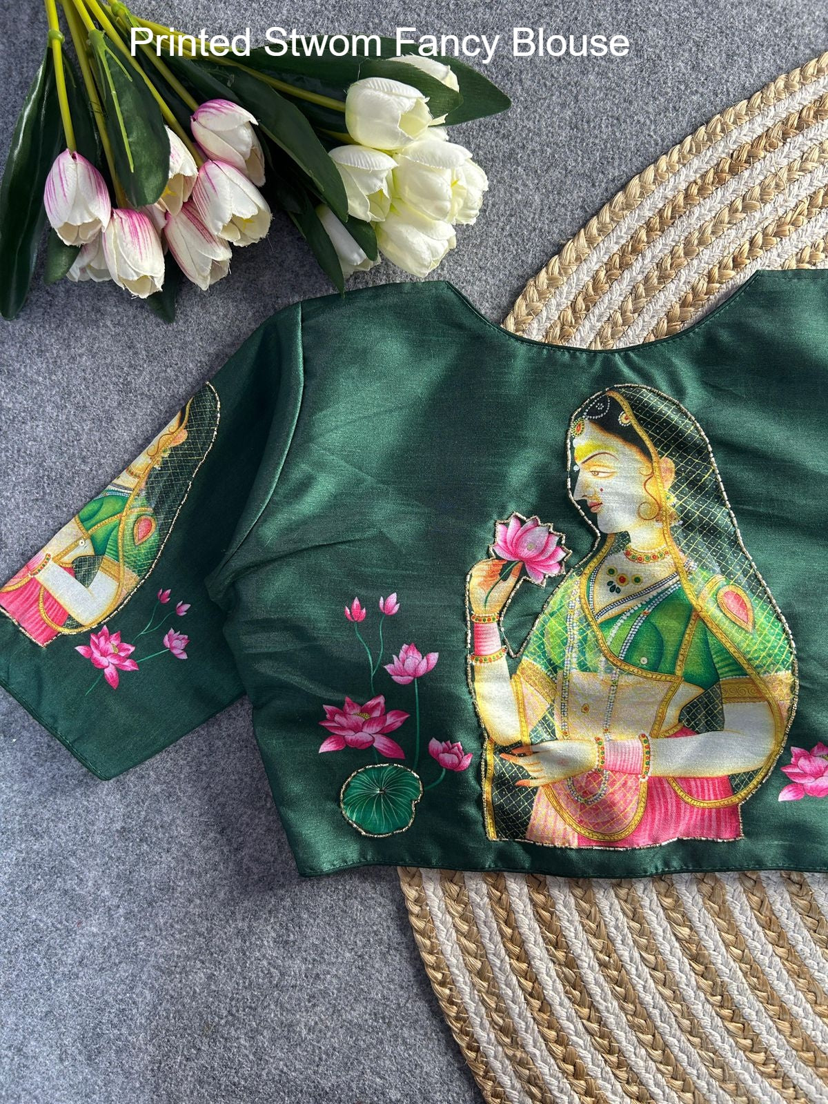 Printed Stwom Fancy Blouse