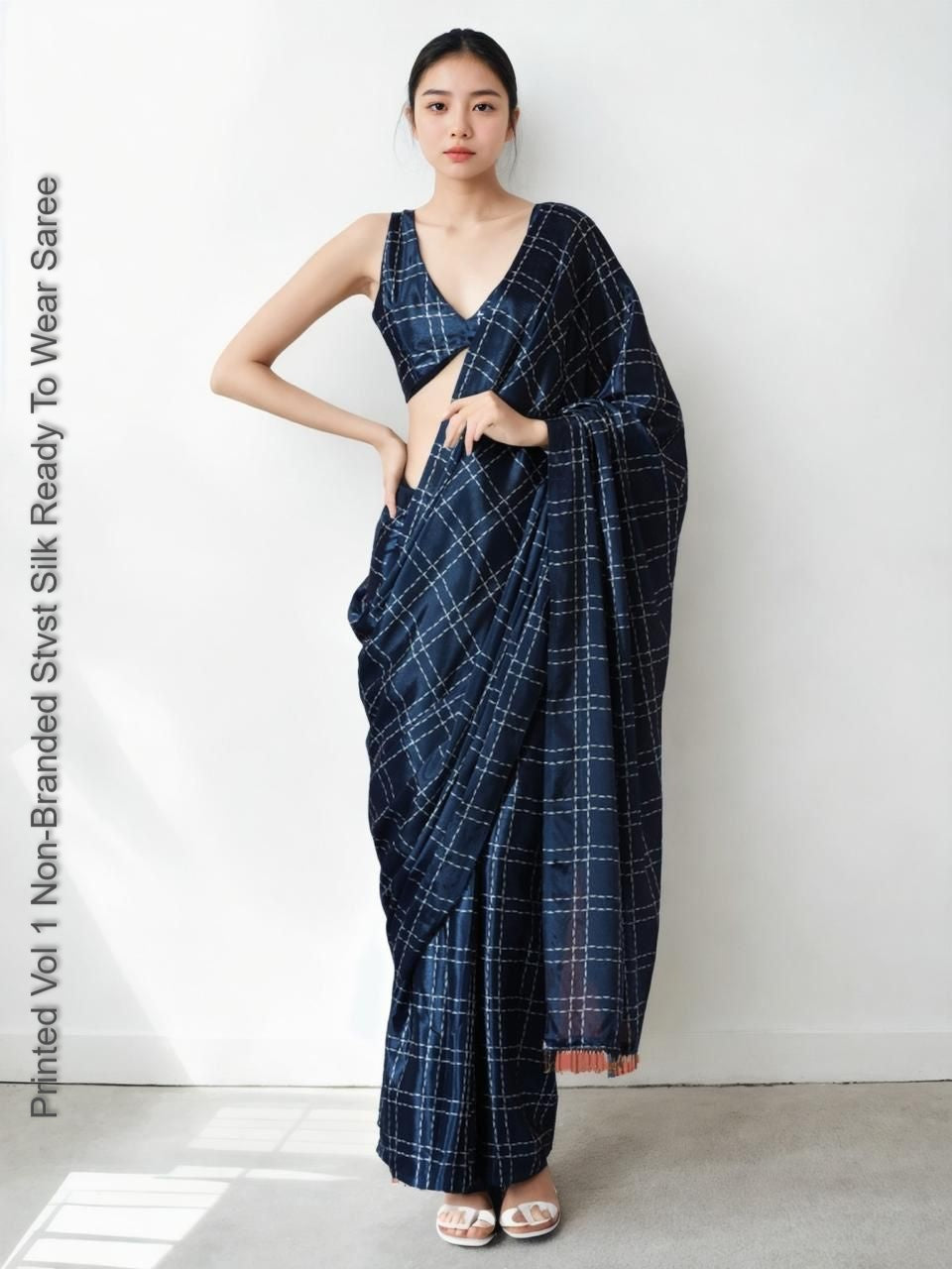Printed Vol 1 Non-Branded Stvst Silk Ready To Wear Saree