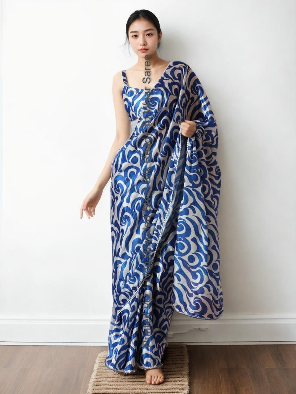 Printed Vol 1 Non-Branded Stvst Silk Ready To Wear Saree