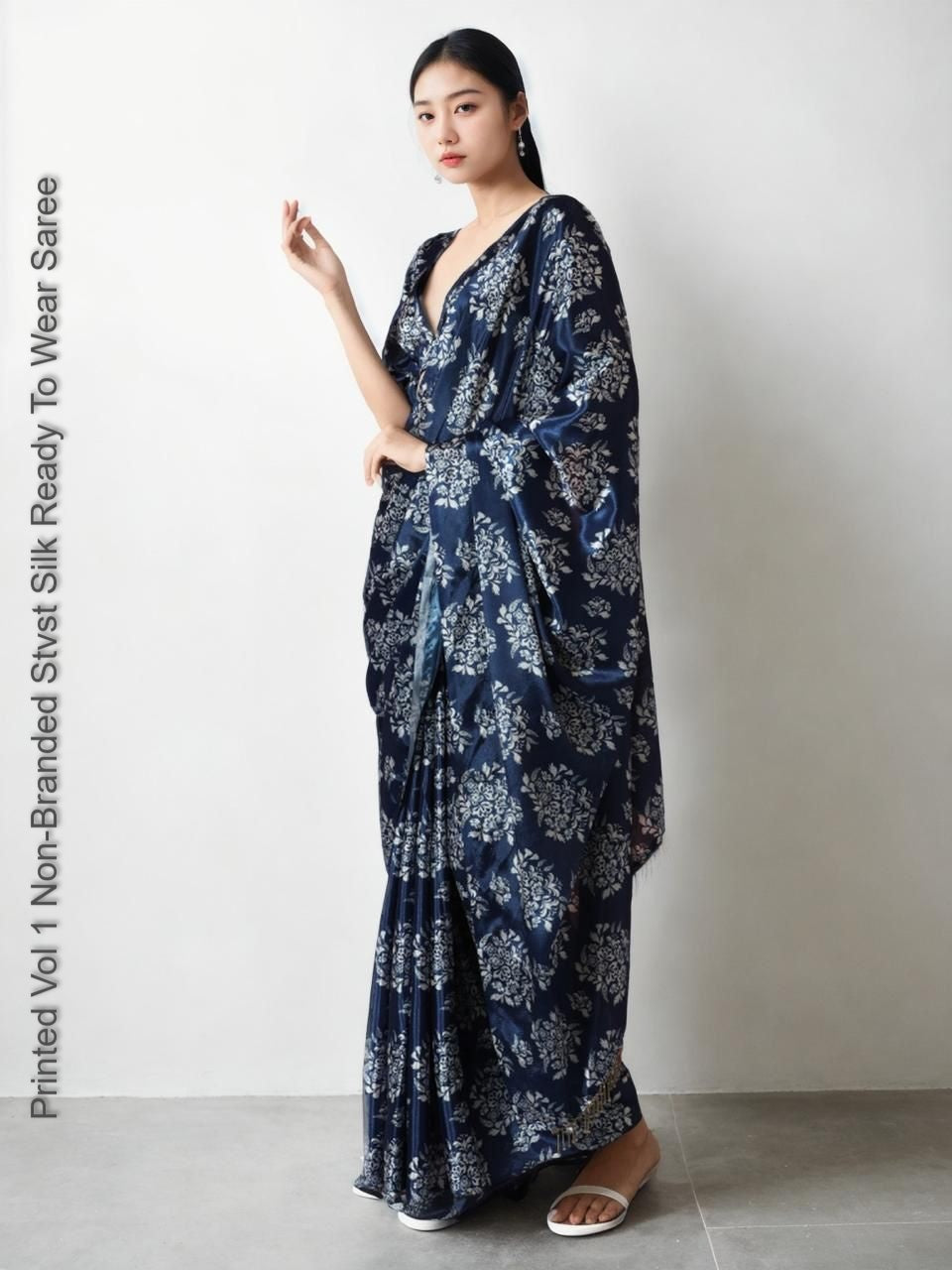 Printed Vol 1 Non-Branded Stvst Silk Ready To Wear Saree
