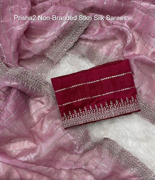 Prisha2 Non-Branded Stkri Silk Sarees