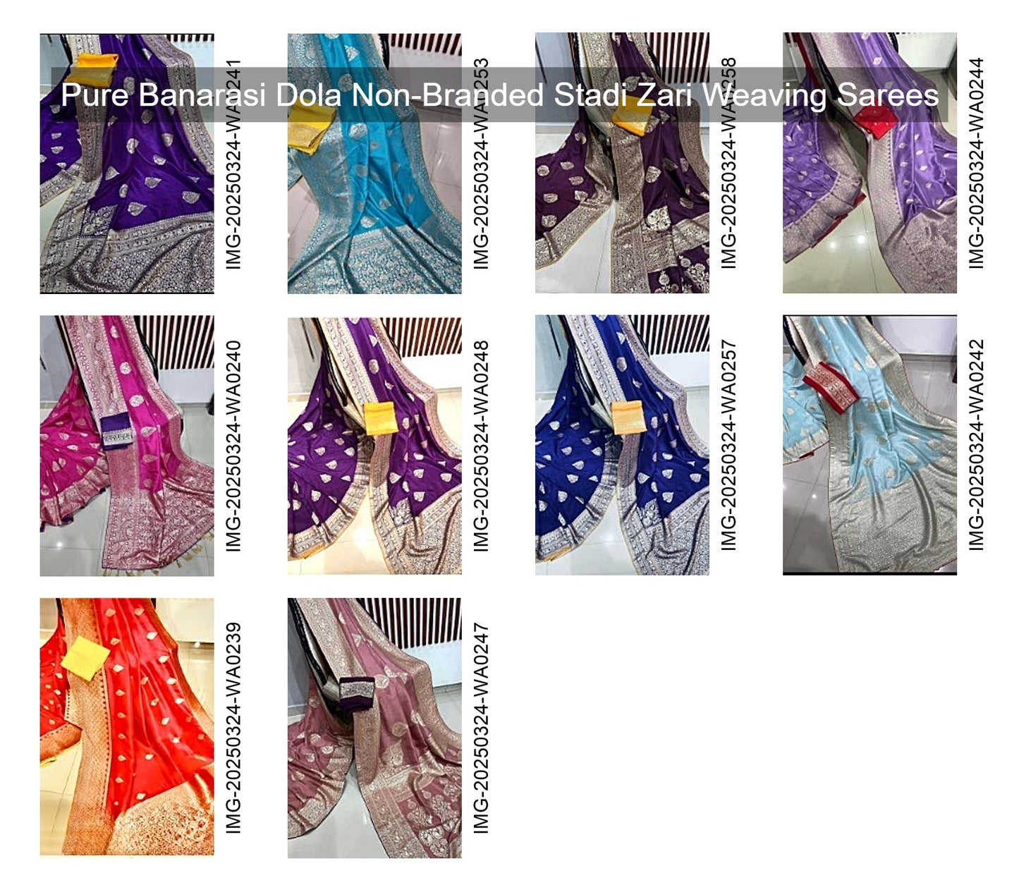 Pure Banarasi Dola Non-Branded Stadi Zari Weaving Sarees