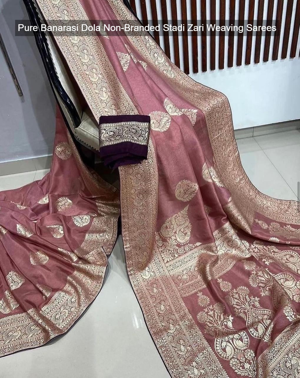 Pure Banarasi Dola Non-Branded Stadi Zari Weaving Sarees