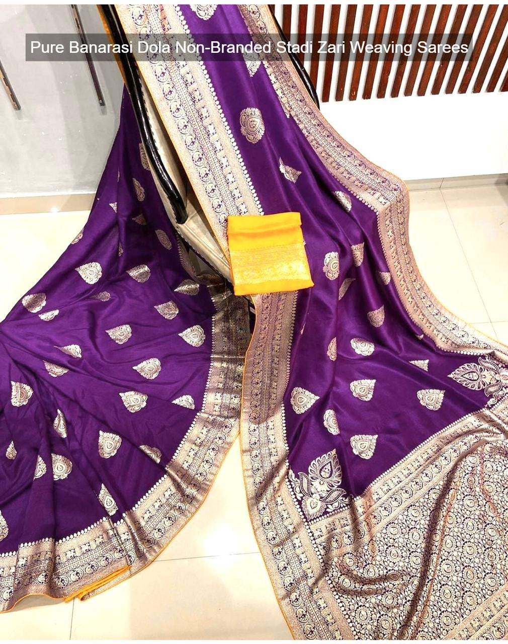 Pure Banarasi Dola Non-Branded Stadi Zari Weaving Sarees