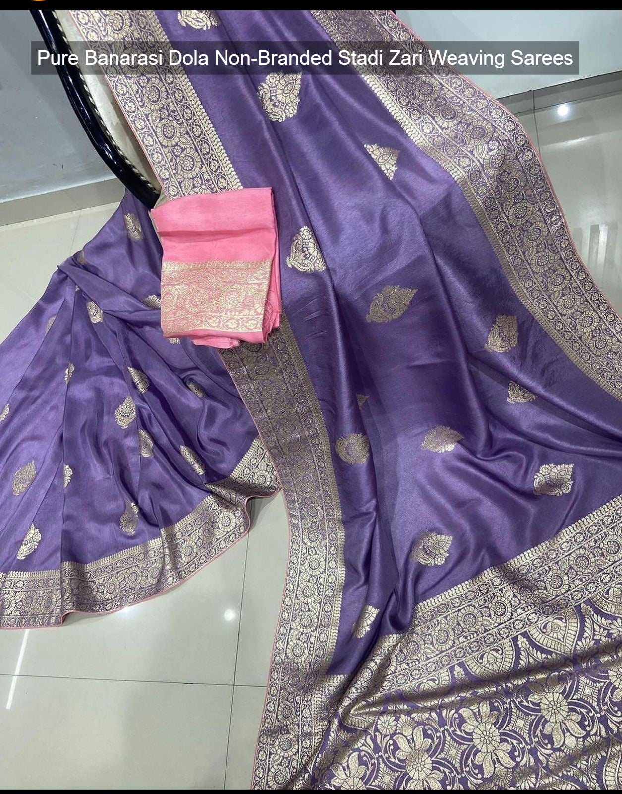 Pure Banarasi Dola Non-Branded Stadi Zari Weaving Sarees