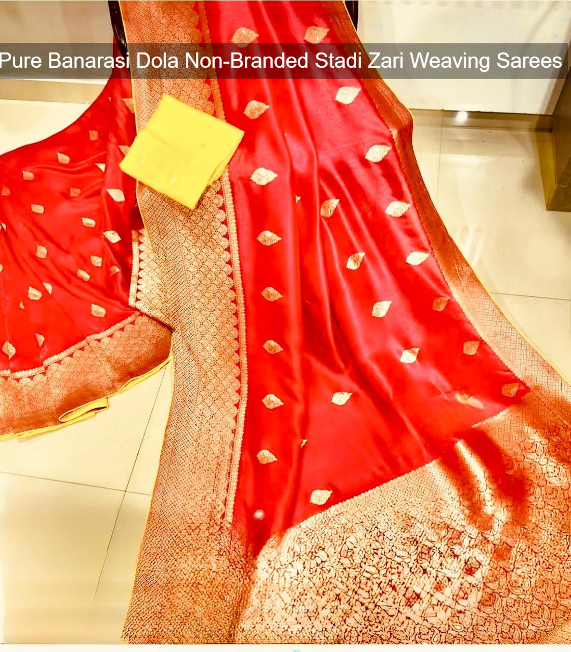 Pure Banarasi Dola Non-Branded Stadi Zari Weaving Sarees
