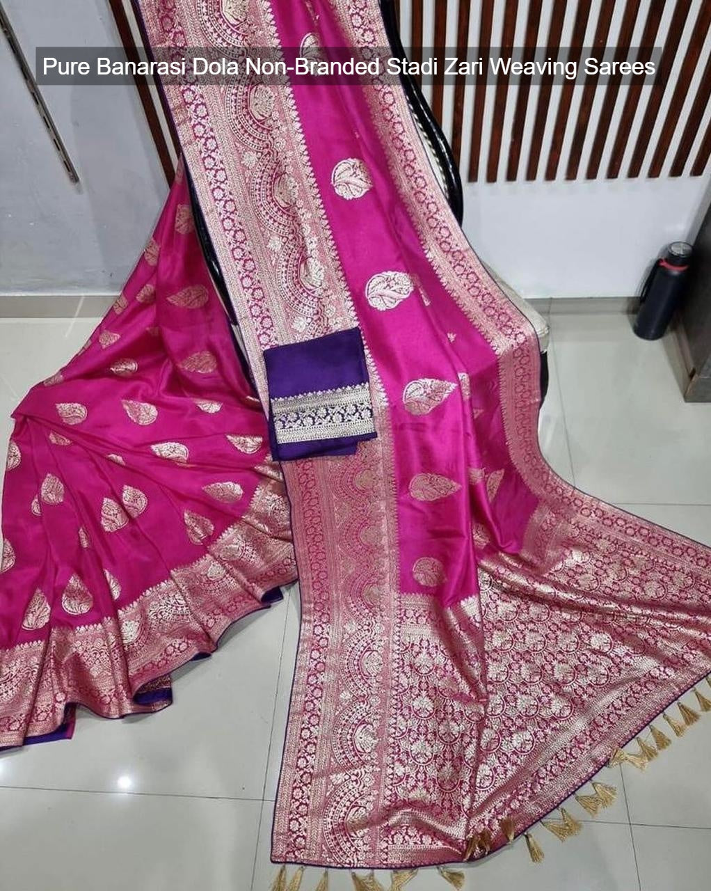 Pure Banarasi Dola Non-Branded Stadi Zari Weaving Sarees