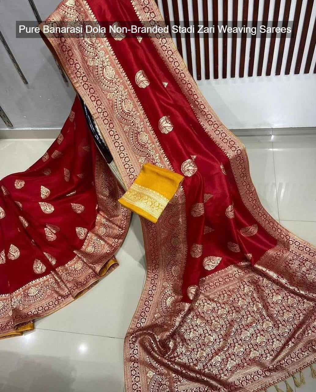 Pure Banarasi Dola Non-Branded Stadi Zari Weaving Sarees
