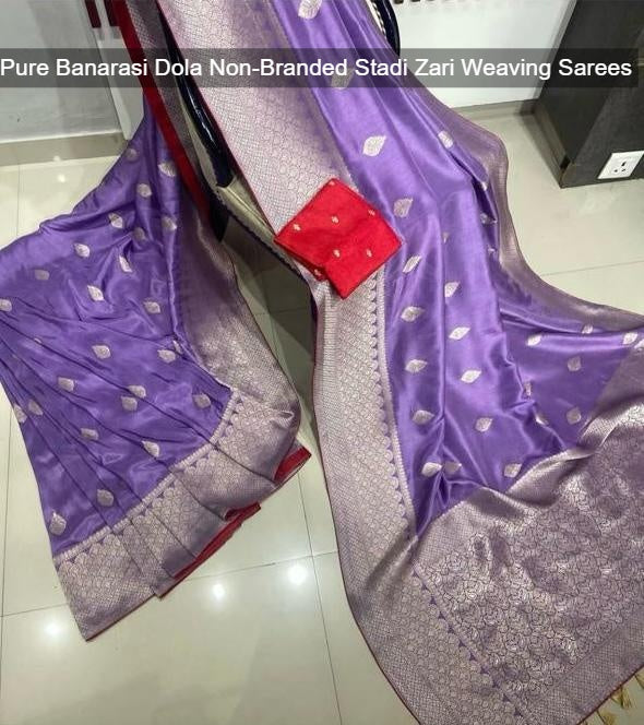 Pure Banarasi Dola Non-Branded Stadi Zari Weaving Sarees