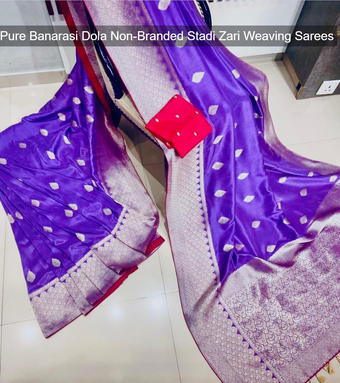 Pure Banarasi Dola Non-Branded Stadi Zari Weaving Sarees