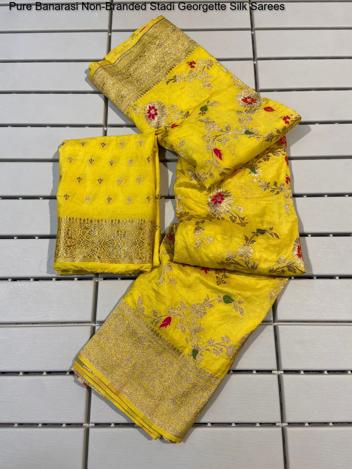 Pure Banarasi Non-Branded Stadi Georgette Silk Sarees