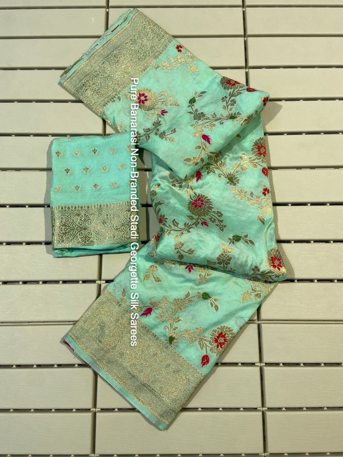 Pure Banarasi Non-Branded Stadi Georgette Silk Sarees