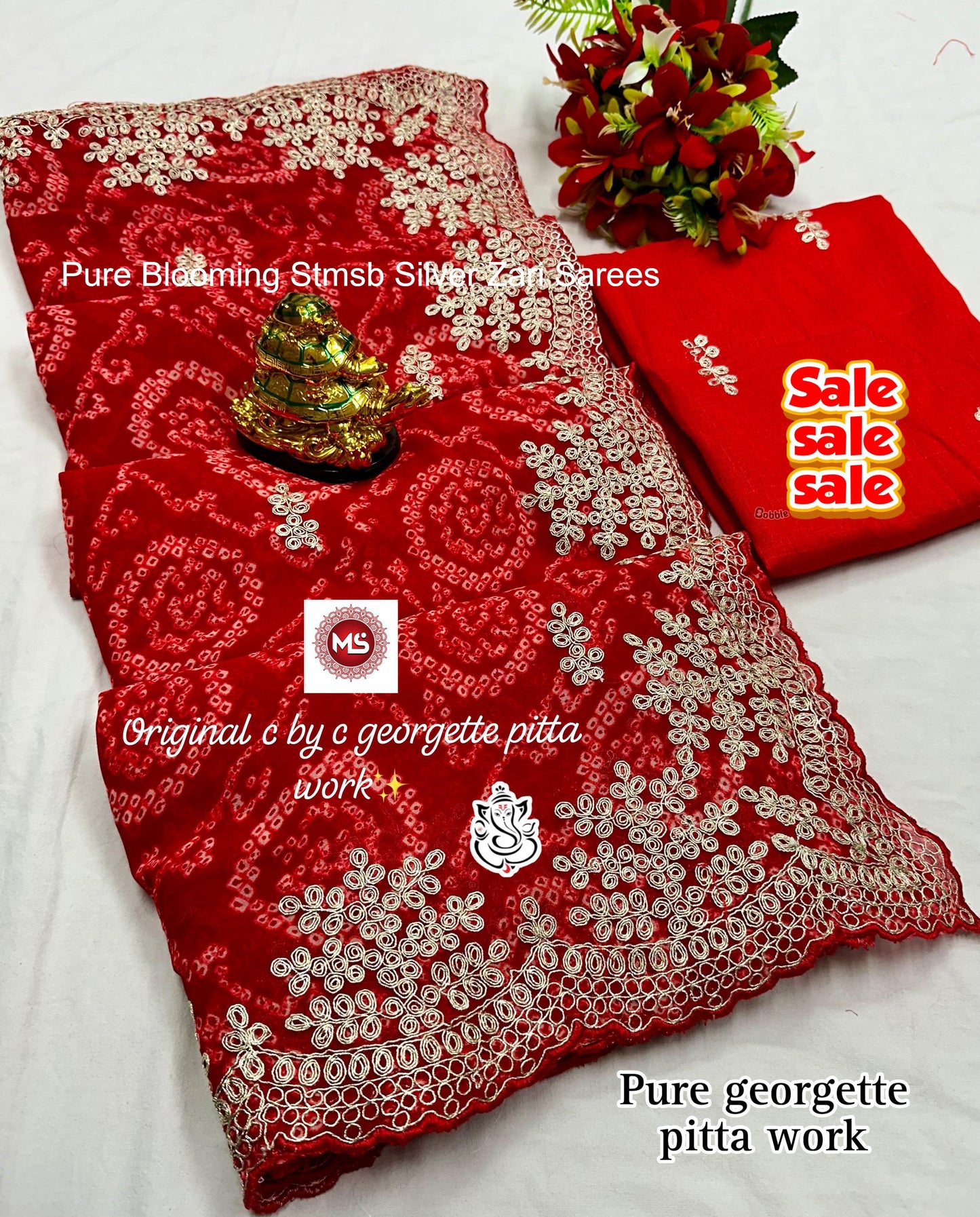 Pure Blooming Stmsb Silver Zari Sarees