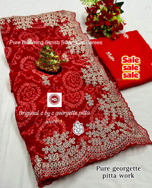 Pure Blooming Stmsb Silver Zari Sarees
