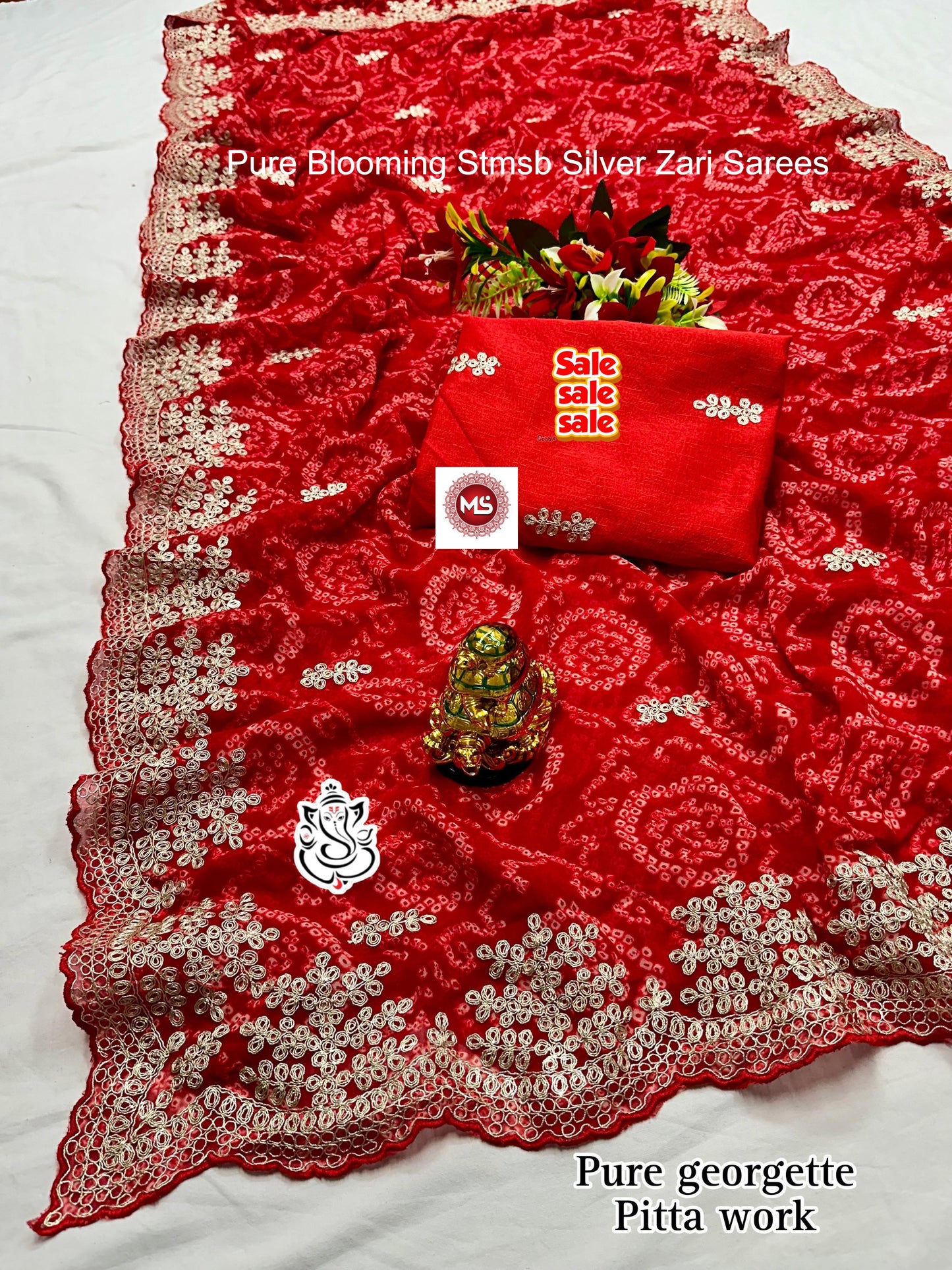 Pure Blooming Stmsb Silver Zari Sarees