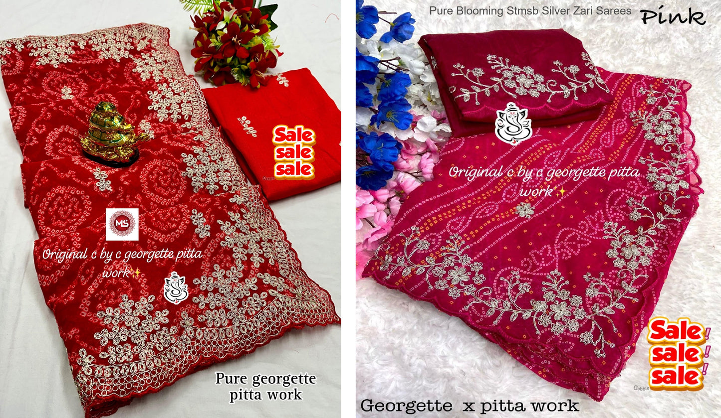 Pure Blooming Stmsb Silver Zari Sarees