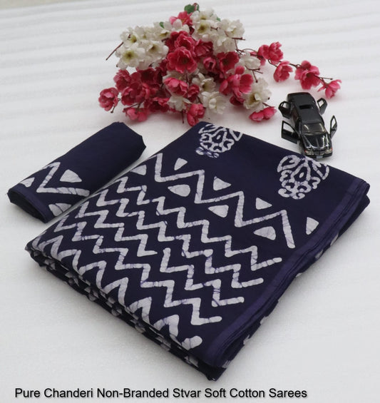 Pure Chanderi Non-Branded Stvar Soft Cotton Sarees