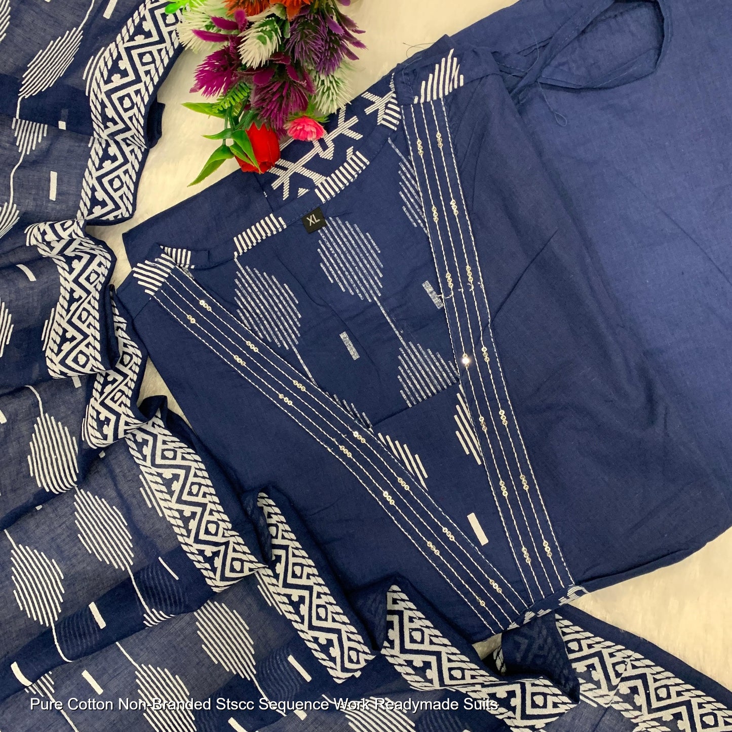 Pure Cotton Non-Branded Stscc Sequence Work Readymade Suits