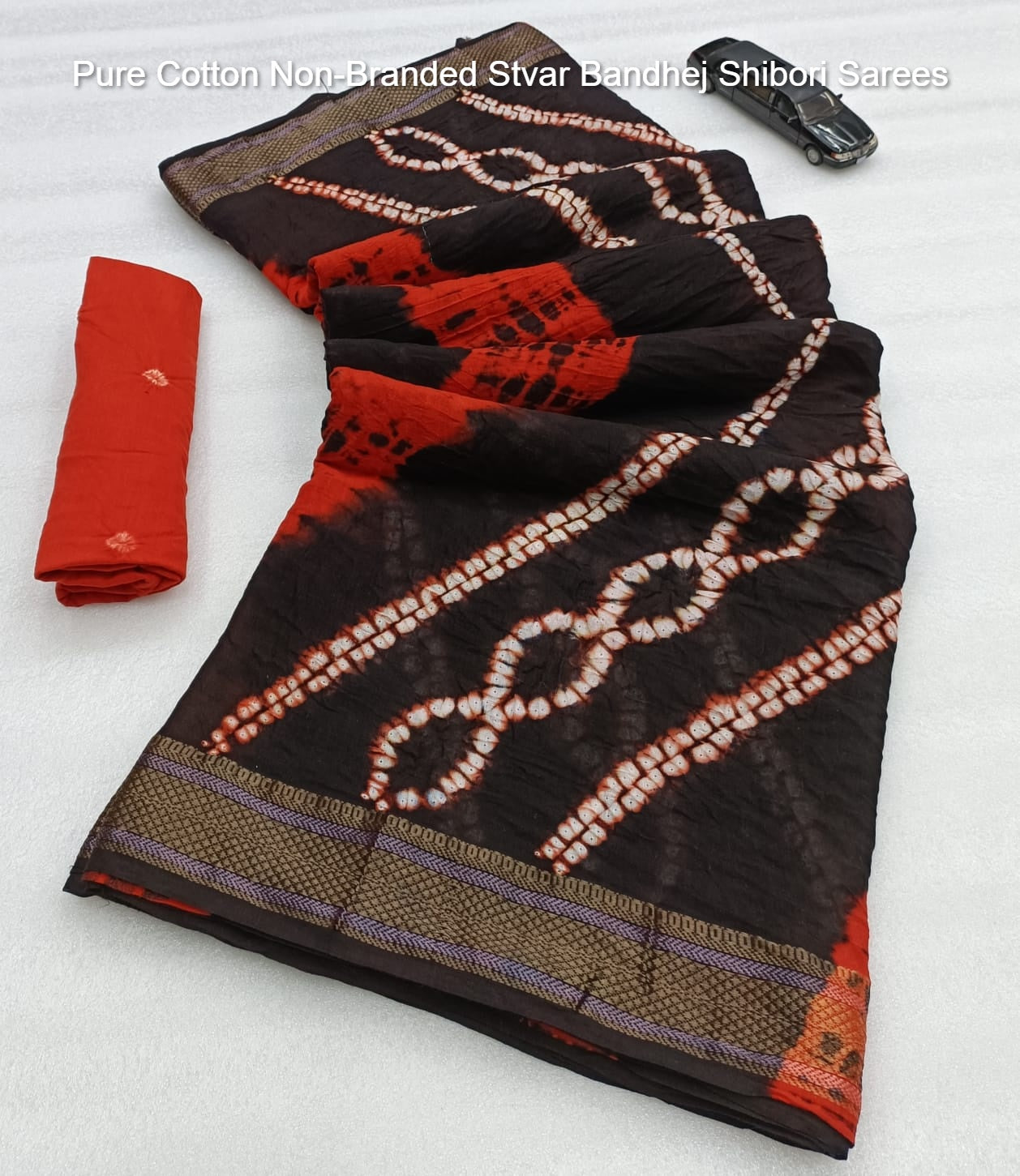 Pure Cotton Non-Branded Stvar Bandhej Shibori Sarees