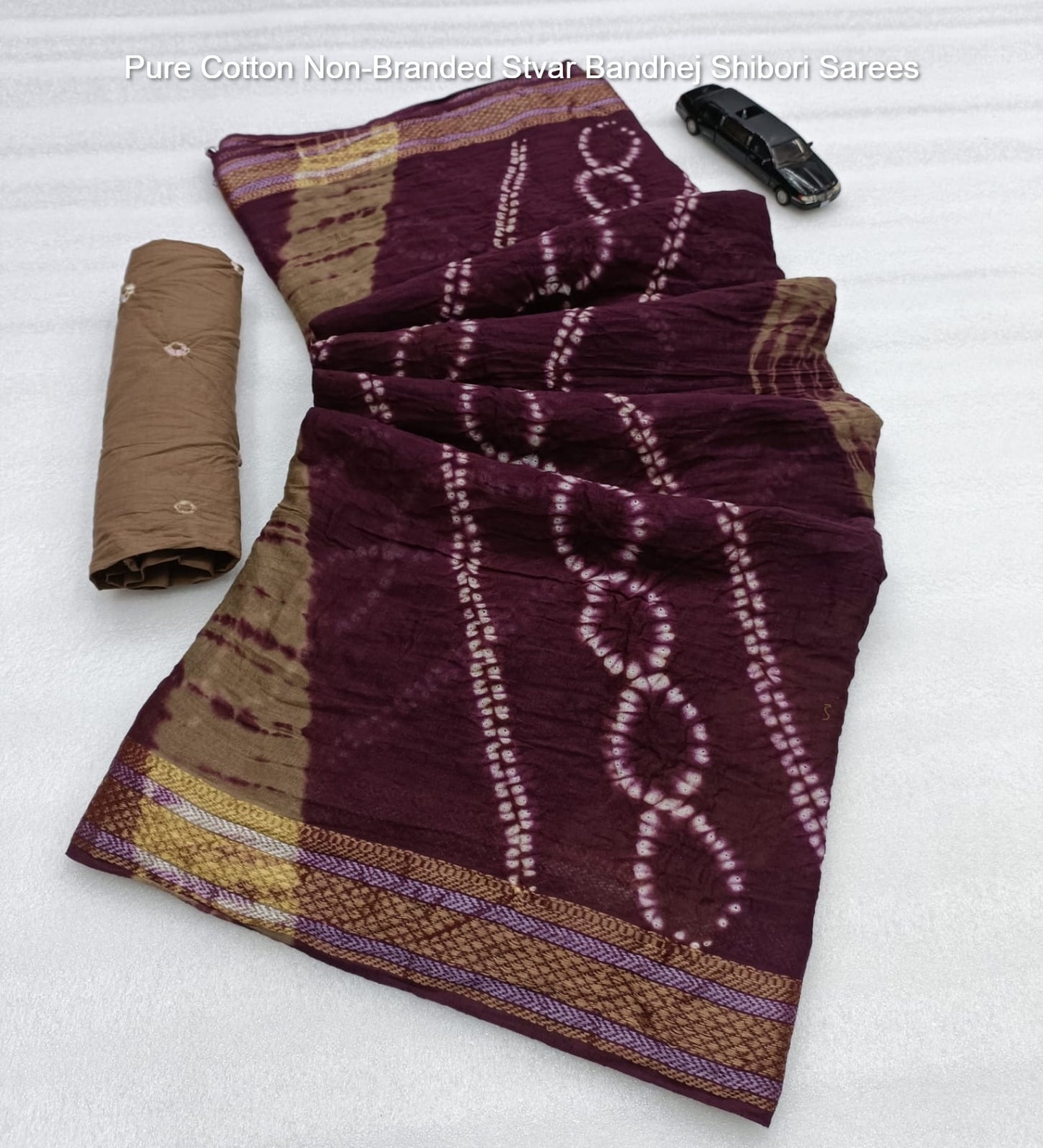 Pure Cotton Non-Branded Stvar Bandhej Shibori Sarees