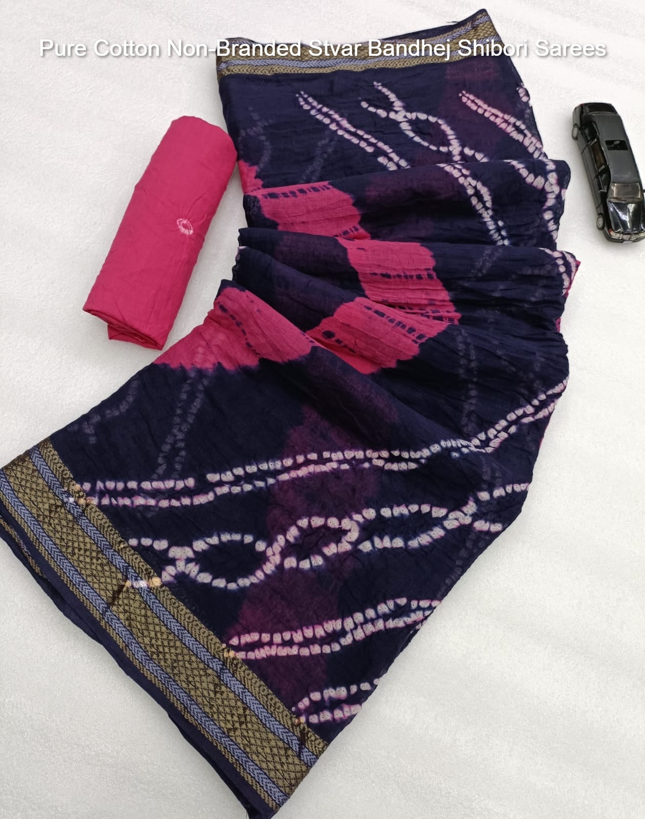 Pure Cotton Non-Branded Stvar Bandhej Shibori Sarees
