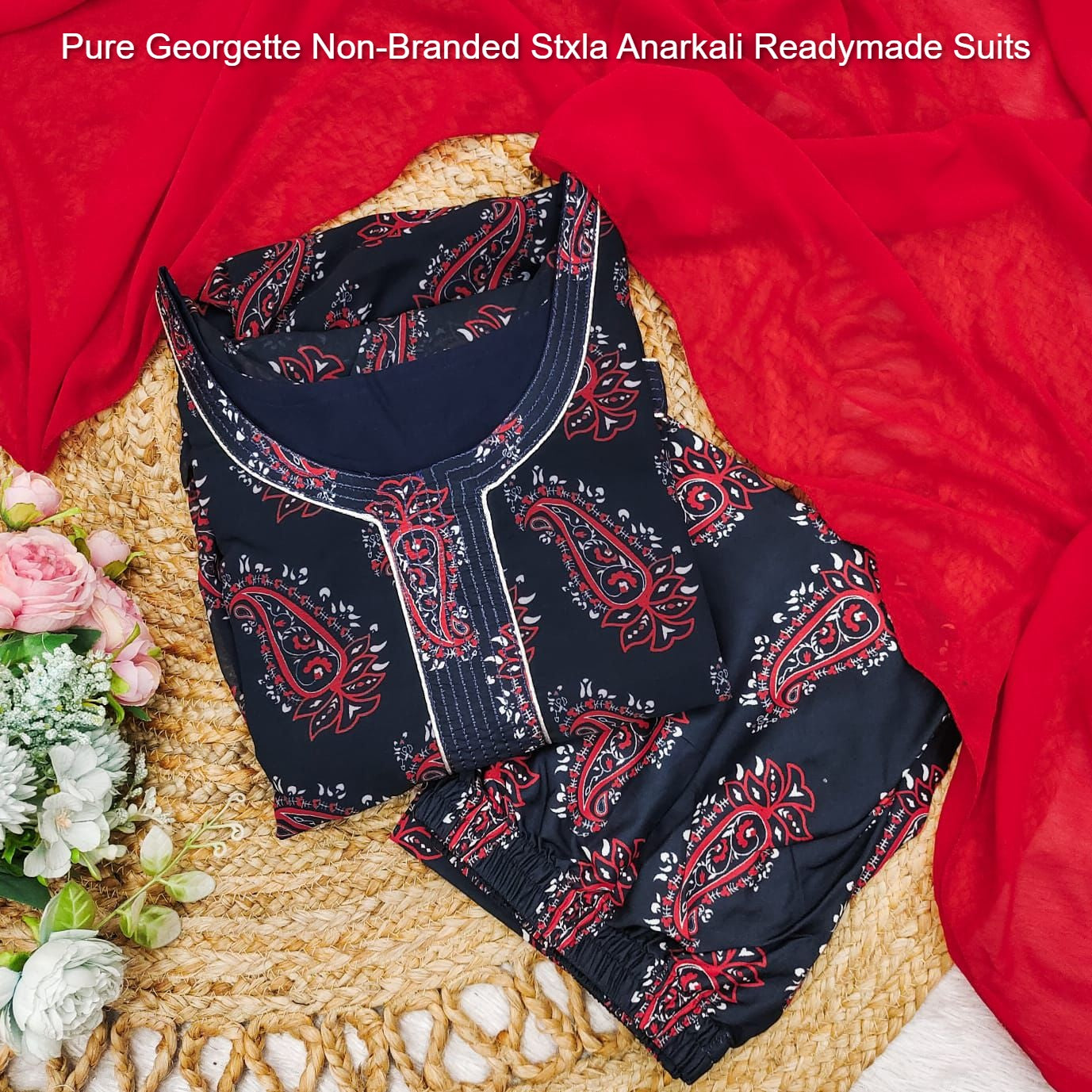 Pure Georgette Non-Branded Stxla Anarkali Readymade Suits