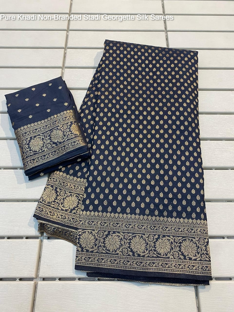 Pure Khadi Non-Branded Stadi Georgette Silk Sarees