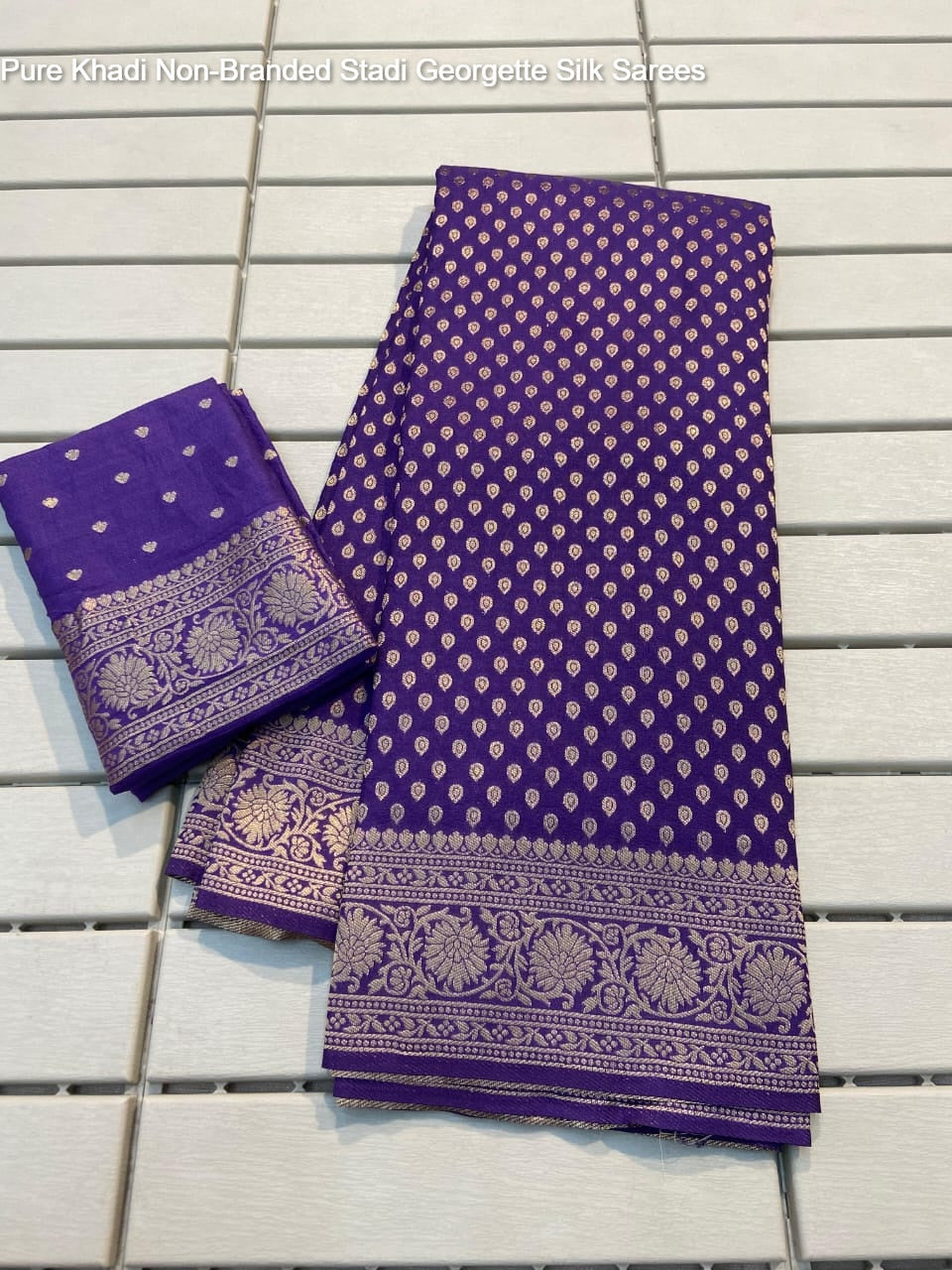 Pure Khadi Non-Branded Stadi Georgette Silk Sarees