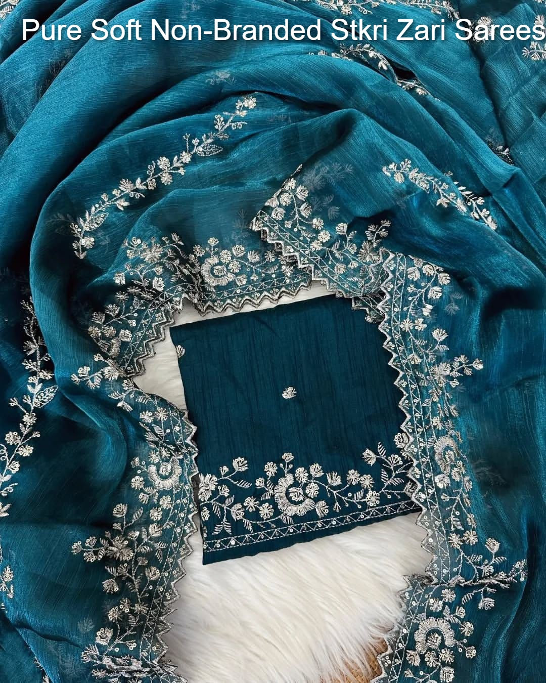 Pure Soft Non-Branded Stkri Zari Sarees