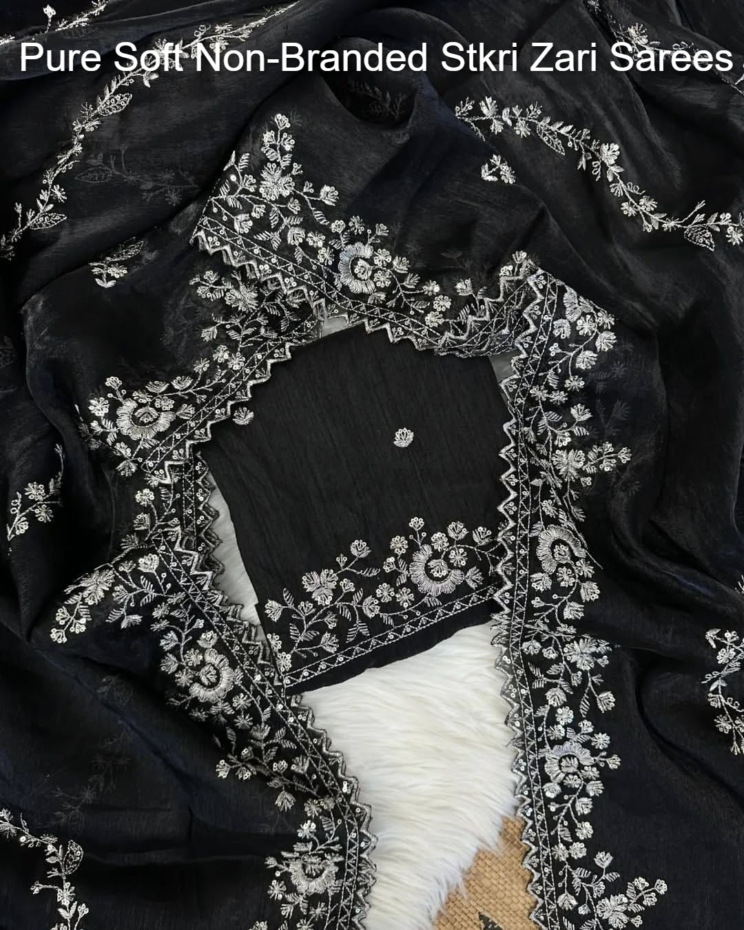 Pure Soft Non-Branded Stkri Zari Sarees